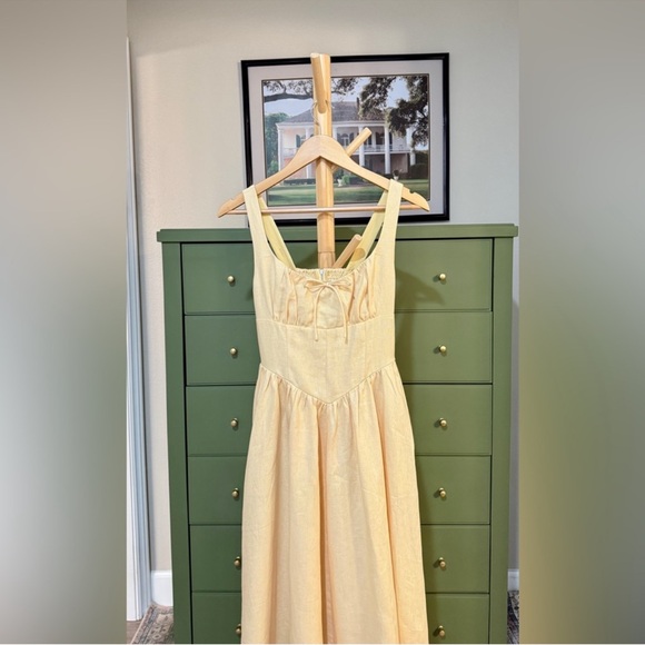 knee length dresses for ladies Balia Linen Dress – Petite Chérie